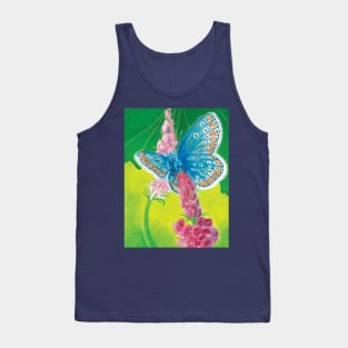 Chapman's blue Butterfly (Polyommatus thersites) on Sainfoin Illustration Tank Top